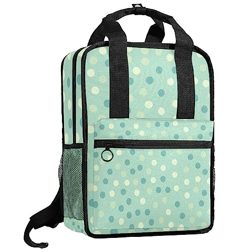 Sac à dos garçon avec bretelles réglables motif vert à pois