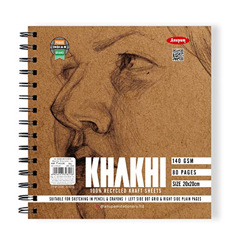 anupam Drawing Pads Sketch Book Square Drawing Paper Sketchbooks for Artists (20×20 cm, Khaki) anupam Drawing Pads Sketch Book Square Drawing Paper Sketchbooks for Artists (20×20 cm, Khaki)