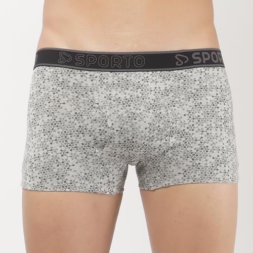 Image of sporto Macho Men's Cotton Spandex Trunk | Premium Single Jersey Fabric | Branded Outer Elastic Waistband | Double-Layer Contour Pouch | Breathable Innerwear