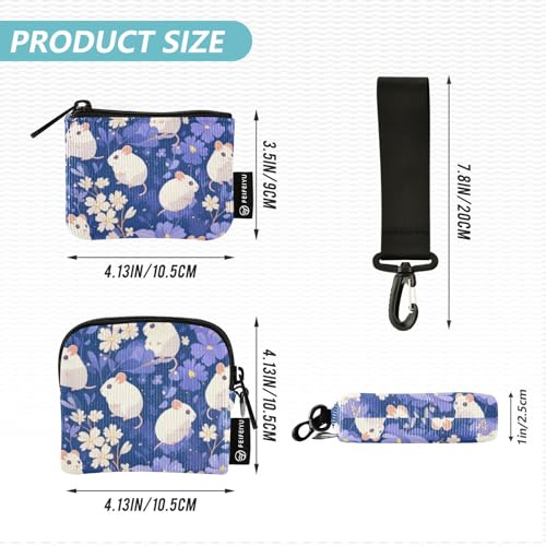 linqin Blooming Flowers animal Dual Wristlet Wallets for Women Large Capacity Card Wallet Money Organizer with Wristle Strap for Work Travel 2 Pcs4