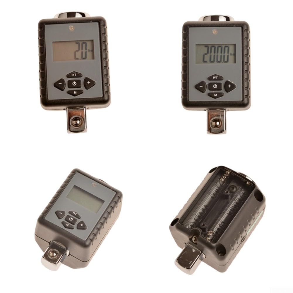 ReachMall Adaptador de llave dinamométrica digital de 1/2 pulgada 10-200 Nm, medidor electrónico para reparación de ruedas de coche, mantenimiento automotriz, acero gris (17-340 Nm)