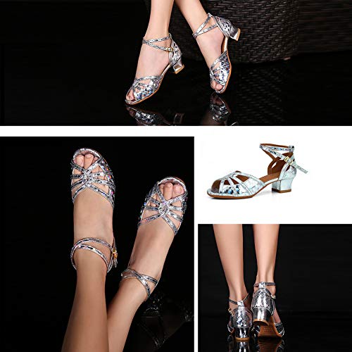 Girls Ballroom Latin Dance Shoes Glitter Party Salsa Tango Sandles，Model TX53-44
