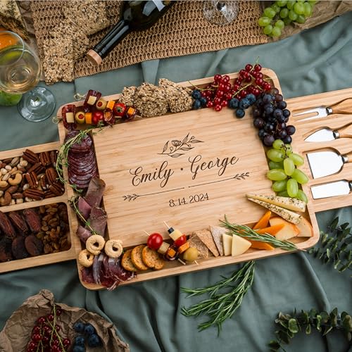 Tabla Para Quesos De Bambú Personalizada Rectangular miniatura 7