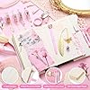 Janlaugh DIY Journal Diary with Lock Set Scrapbook Kit Stationary Diary Supplies Art Crafts Kit for Birthday Holidays Ideal Gifts for Women Teen Girls(Pink,Classic) #3