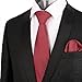 Alizeal Mens Dot Pattern Tie with Pocket Square 3.15inches Necktie Set, Red