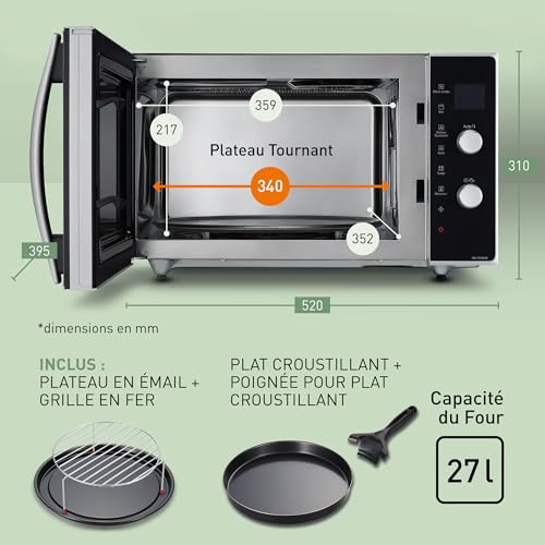 Panasonic NN CD565BEPG Four 3 en 1 Combiné 27 Inverter Chaleur à 100 220°C Gril Micro ondes Plat Crispy Plateau tournant 34 cm Version FR - vue 6