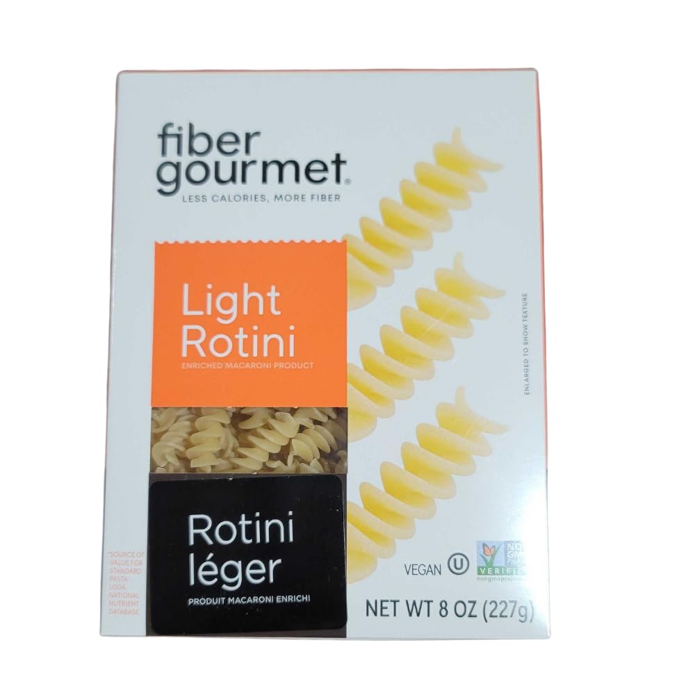 Light Rotini Keto Pasta - Low Net Carb Pasta with High Fiber, 56% Fewer Net Carbs, 110 Calories, Non-GMO Italian Made, Kosher Certified, Women-Owned - 6 Pack
