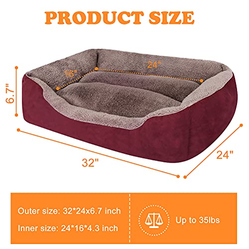 Puppbudd Dog Beds For Medium Dogs, Rectangle Washable Dog Bed Comfortable And Breathable Pet Sofa Warming Orthopedic Dog Bed For Medium Dogs #TOP1