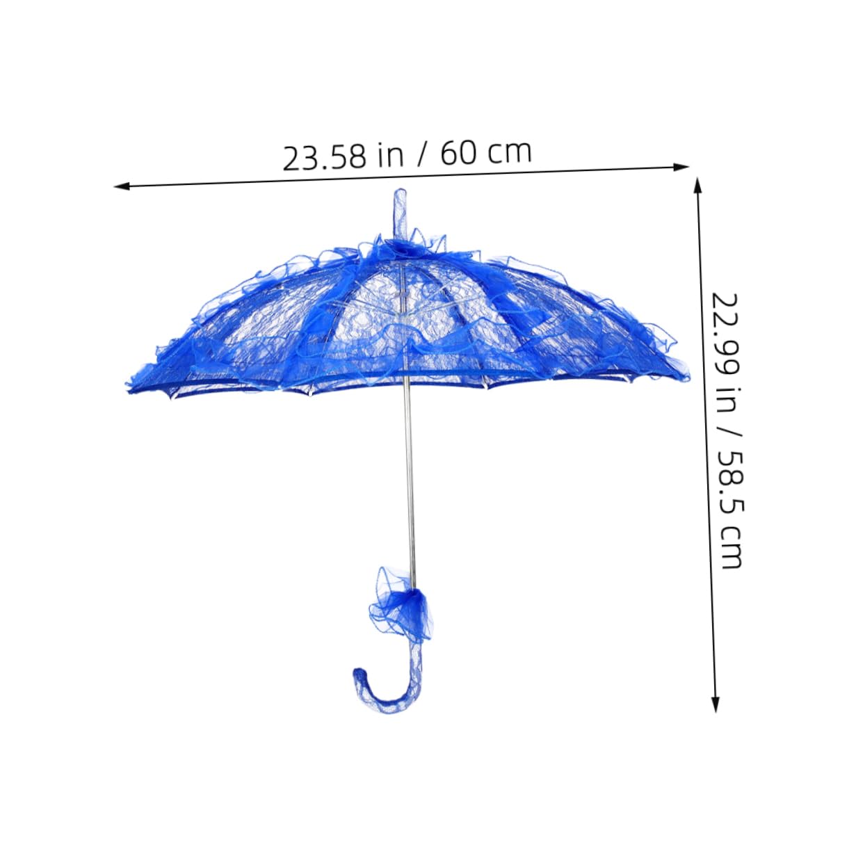Parapluie en Dentelle Bleu pour Garçon et Filles, Lot de 2 | Design Dentelle Élégant, Tissu, Plastique et Métal, Adapté aux Événements et Tea Parties
