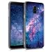 Produktbild kwmobile Case kompatibel mit Samsung Galaxy J6 - Hülle Handy - Handyhülle Galaxie Sterne Rosa Pink Dunkelblau