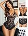 Avidlove Plus Size Black Lingerie for Women One Piece Teddy Chemise Lace Babydoll