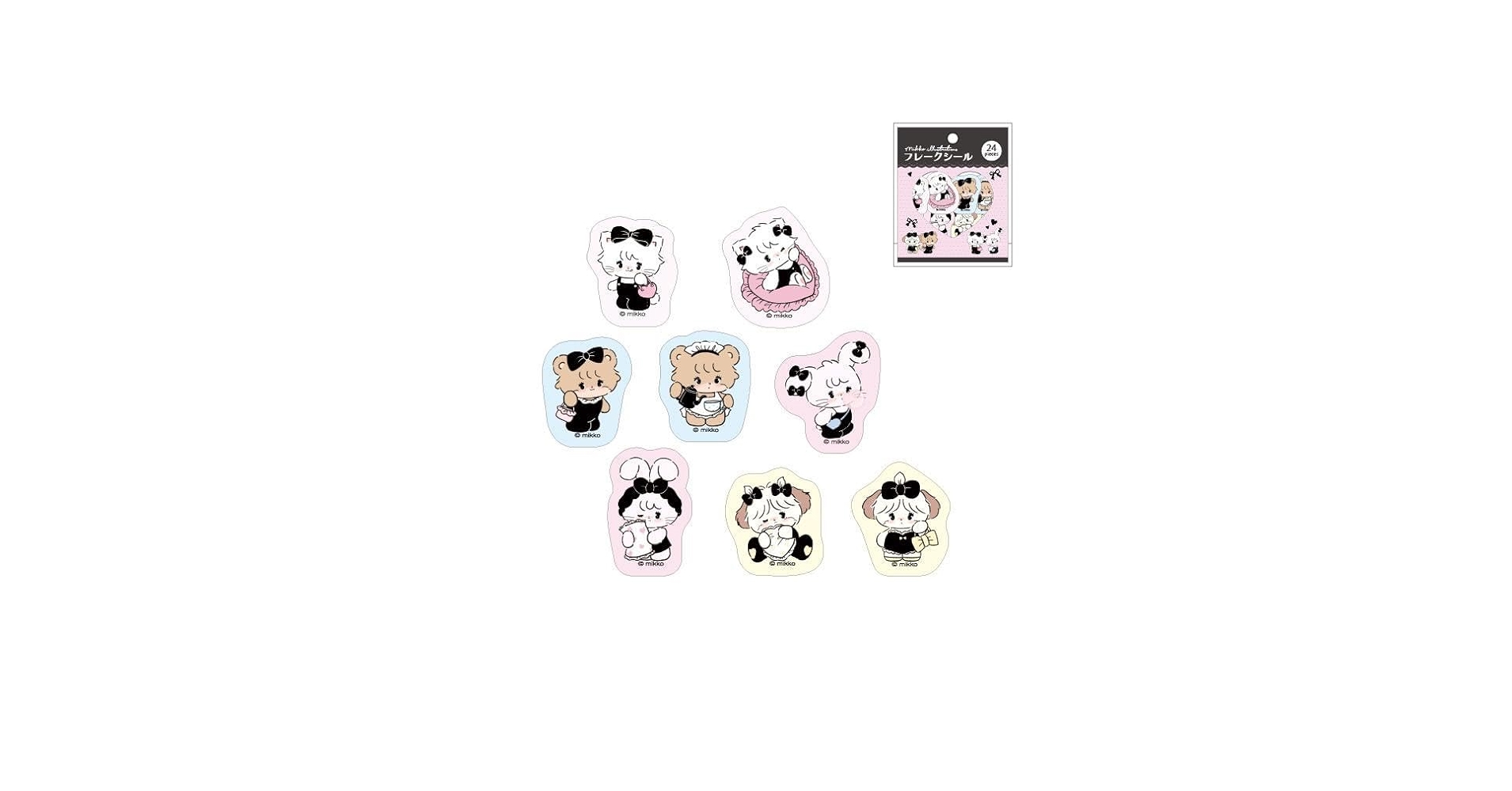 Amazon | mikko illustrations フレークシール ブラックキャラ