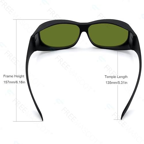 Miniatura 2 de FreeMascot Gafas de seguridad láser profesionales OD 8+ 190nm-450nm800nm-1100nm de longitud de onda