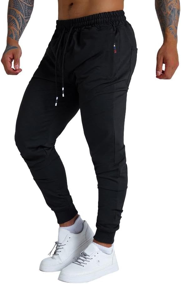 GM MGBOYGYM Mens Active Athletic Workout Jogger Sweatpants for Men with Zipper Pocket and Drawstring Size S-2XL