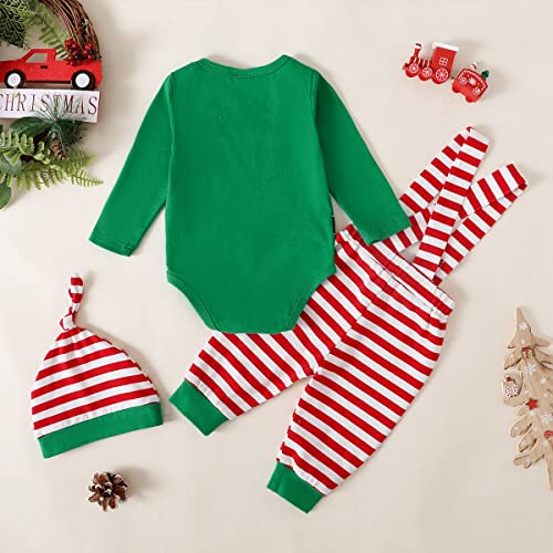 Baby Boy Christmas Outfit Baby Xmas Bodysuit Boy Elf Suspenders Outfit Set3