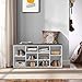 PayLessHere Shoe Bench Storage Bench Entryway Bench Shoe Storage Organizer, 11.8 x 40.9 x 20.7 Inches, with Cushion and 10 Adjustable Compartments for Living Room Entryway Hallway Bedroom