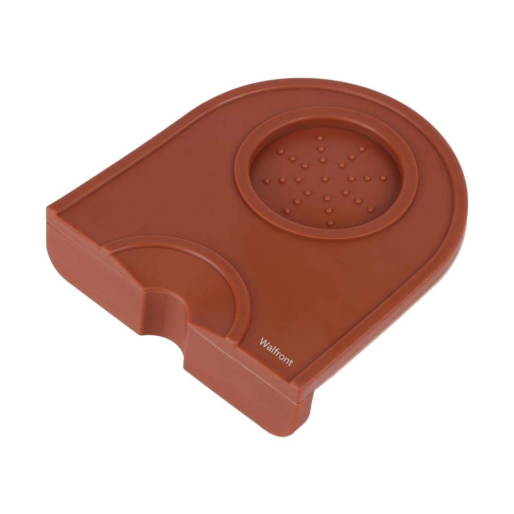 Walfront Pressatura Mat, Nero Multi-Funzione Ispessimento Antiscivolo Resistenza caffè Espresso Tappetino Antimanomissione Silicone Pad(Marrone)