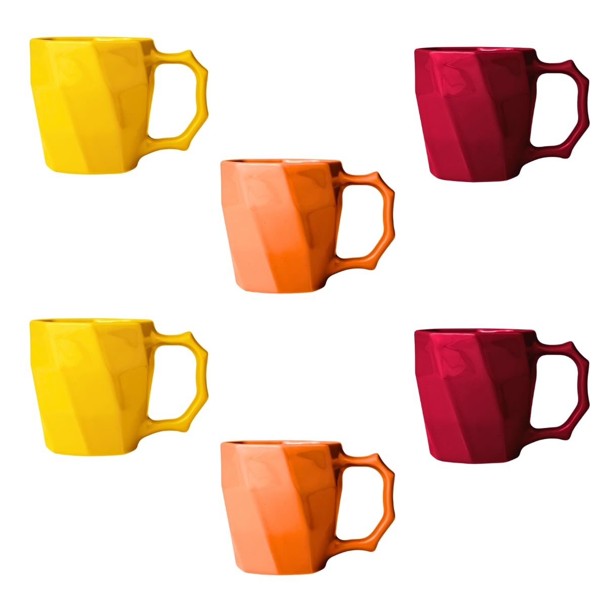 Jogo de Xícaras de Café Canequinha Cerâmica Louça 120 ml Cores Variadas Kit 6 unidades