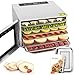 Produktbild Kwasyo Dörrautomat Edelstahl mit Rezeptheft, 6 Etagen Dörrgerät Temperaturregler von 30-90, Timerfunktion von 24h, BPA-frei, Dehydrator für Obst- Fleisch- Früchte-Trockner-Gemüse-Kräuter