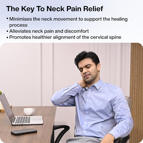 Image of FOVERA Cervical Collar Firm, Neck Support for Cervical Spine Immobilization & Pain Relief, Adjustable Neck Brace for Neck Pain & Spine Pressure Relief (Size - S, 1 Unit)