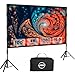 Beamer Leinwand mit Stativ 100 Zoll Outdoor – LEORFI Tragbare Projektorleinwand mit Tragetasche, Leichte Projektionsleinwand Indoor Front/Rück - Kinoleinwand 16:9 4K HD mit Katzentasche für Hinterhof