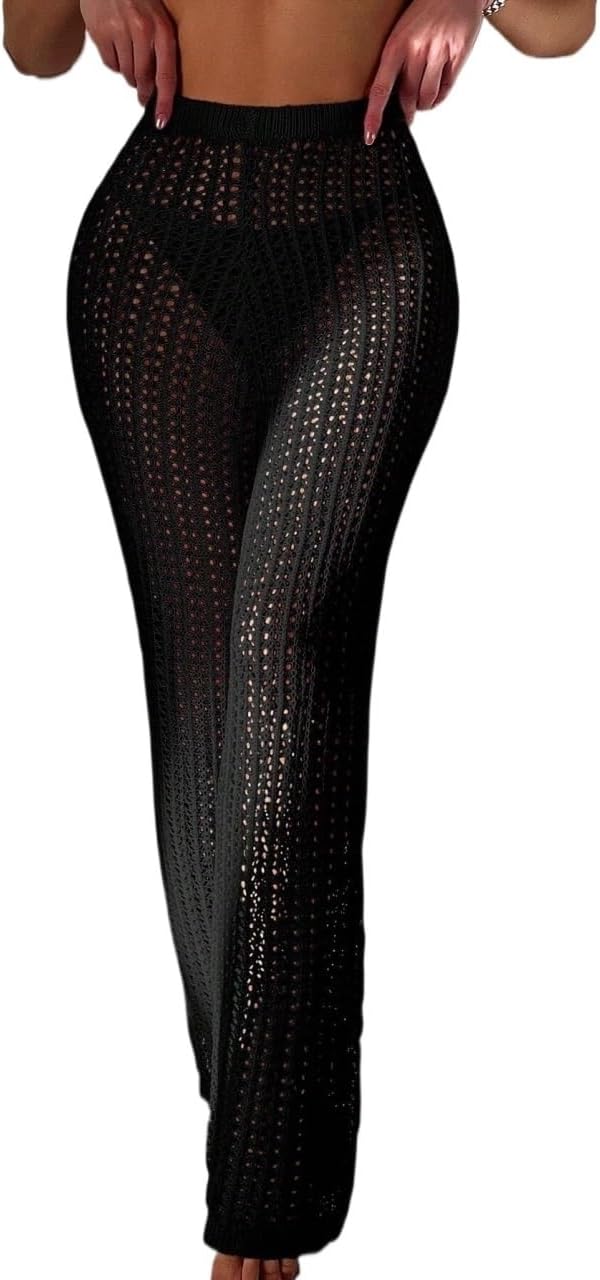 swimsuit coverup for women Summer Beach Hollow Out Long Cover-Up Pants