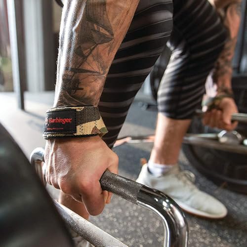 Image of Harbinger Padded Cotton Lifting Straps with NeoTek Cushioned Wrist (Pair)
