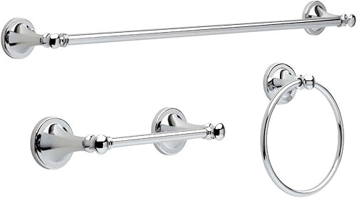 Silverton - Kit de accesorios de baño (3 piezas, acabado en cromo pulido)