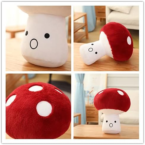 Miniatura 3 de Cojín de peluche creativo 3D con diseño de hongos para sofá y cama de coche y cama, diseño de hongos sorpresa (10.3 pulgadas)