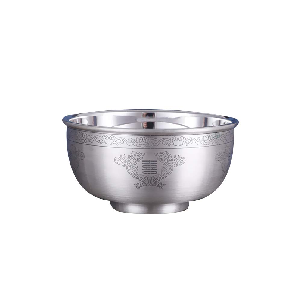Bol de céréales en Argent Sterling, Bol, Bol à Soupe, Bol à Riz, Bol à pâtes, Bol de Dessert, Bol à Fruits, Vaisselle en Argent Sterling, 200ml,Style Two