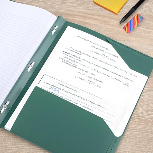 Image of Five Star 2-Pocket Plastic Folder with Stay-Put Tabs and Prong Fasteners, Holds 8.5 inch x 11 inch Paper, Assorted Colors, 4 Pack (340300B)