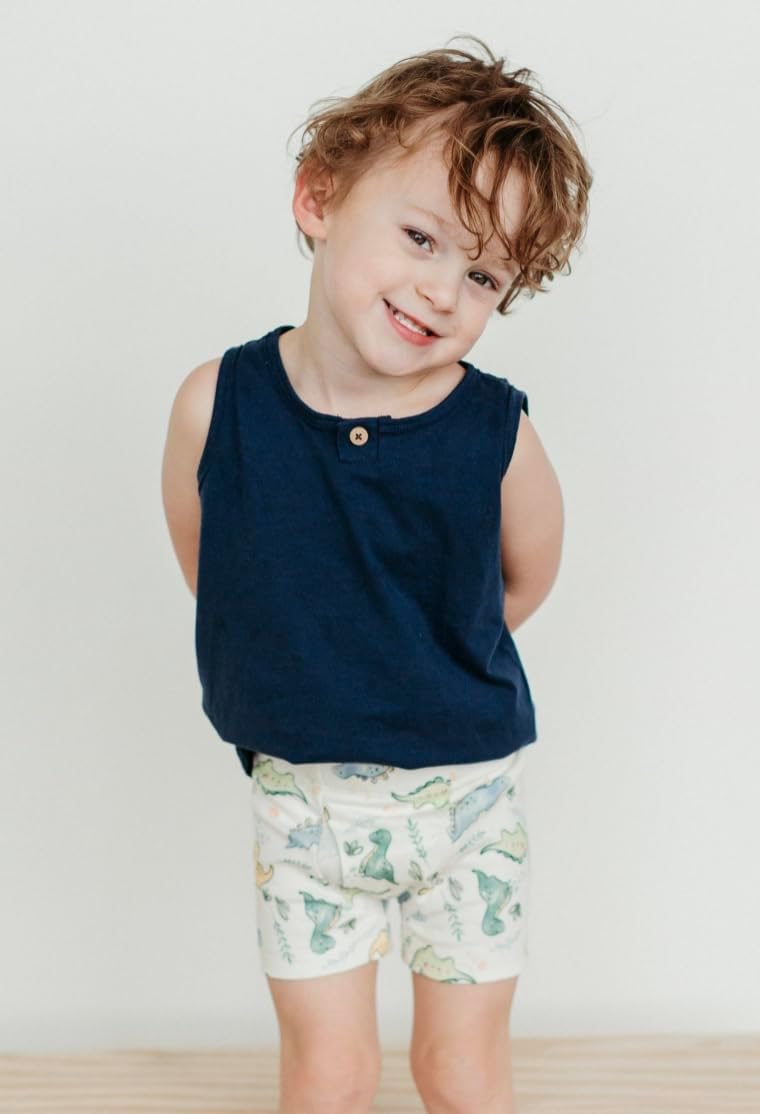 Under the Nile Boy's Organic Cotton Boxer Briefs, Set of 2, Dinosaur Print, 4-5 Years Multicolor - Image 2