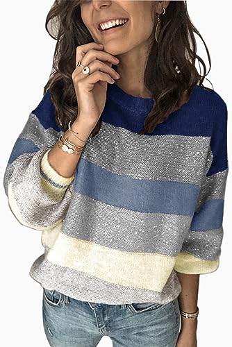 Image of ANCAPELION Women's Casual Sweater Pullover Winter Basic Sweatshirt Long Sleeve Cozy Knitted Jumper Tops Loose Fit