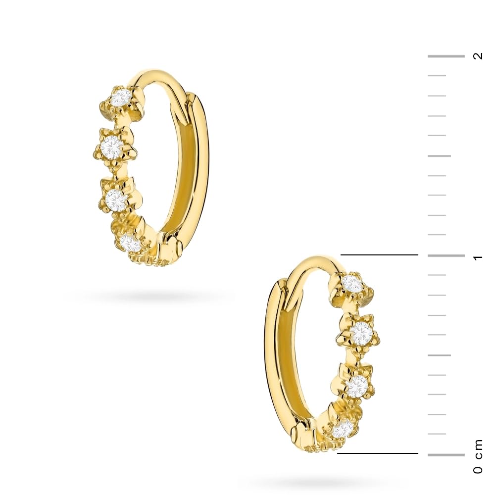 Ohrringe Gold 333 Damen Creolen – Echtgold Gelbgold 8K mit Zirkonia, kleine 11 mm Creolen, elegant & leicht, Schmuck für Frauen und Mädchen