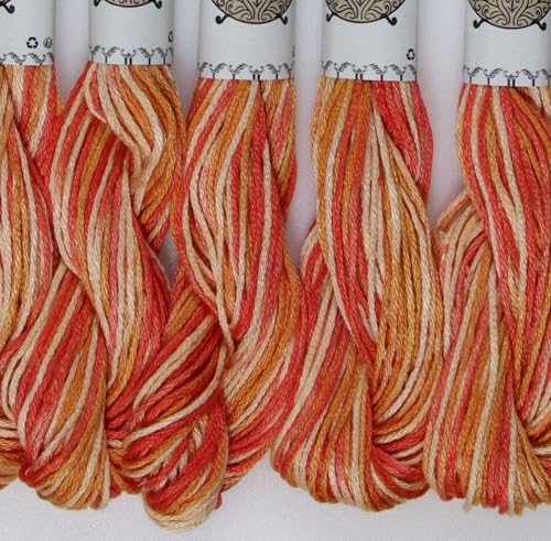 Image of KCS Big skeins of 25 Meters Size 25 Color Variegated Cross Stitch Stranded Threads,6 skeins,4120