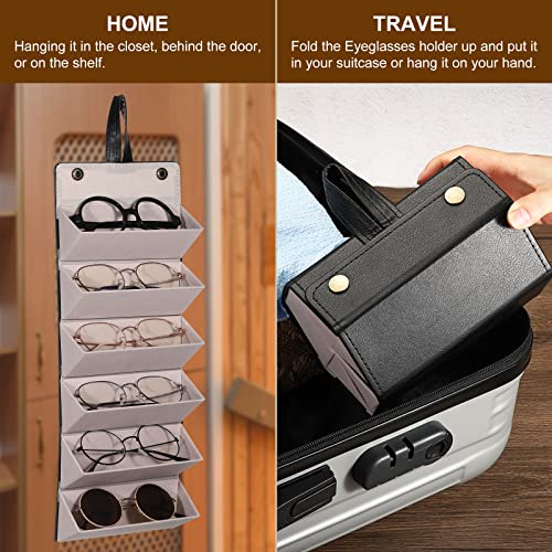 Image of PATIKIL Sunglasses Organizer with 6 Slots Travel Eyeglasses Cases Eyeglasses Storage Foldable Portable Glasses Case Holder