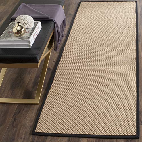 Safavieh Natural Fiber Collection NF141A Border Sisal Accent Rug, 2  x 3 , Maize   Black
