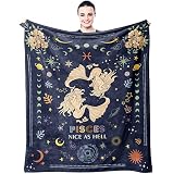 Muxuten Pisces Gifts Blanket 60"x50" - Pisces Gifts Women - Pisces Zodiac Gifts - Gifts for Pisces W
