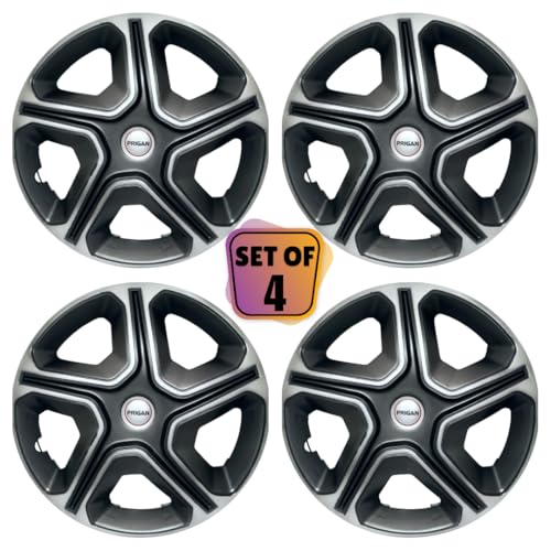 Image of PRIGAN Amaze Grey Silver Wheel Cover 14 inch for -Amaze (Set of 4 Pcs) (Press Fitting) Model Name- Nexon Grey Silver 14