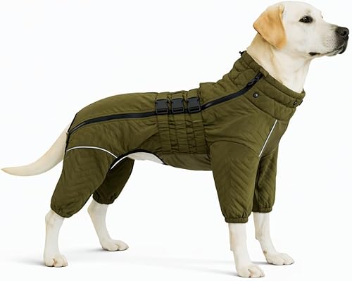 Miniatura 15 de Chaleco cálido de doble capa para perro, 4 patas cubiertas, resistente al viento, impermeable, reflectante para perros pequeños, medianos y grandes