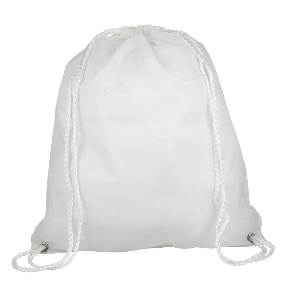 eBuyGB Unisex Children's Nylon Drawstring Rucksack Bags (White)