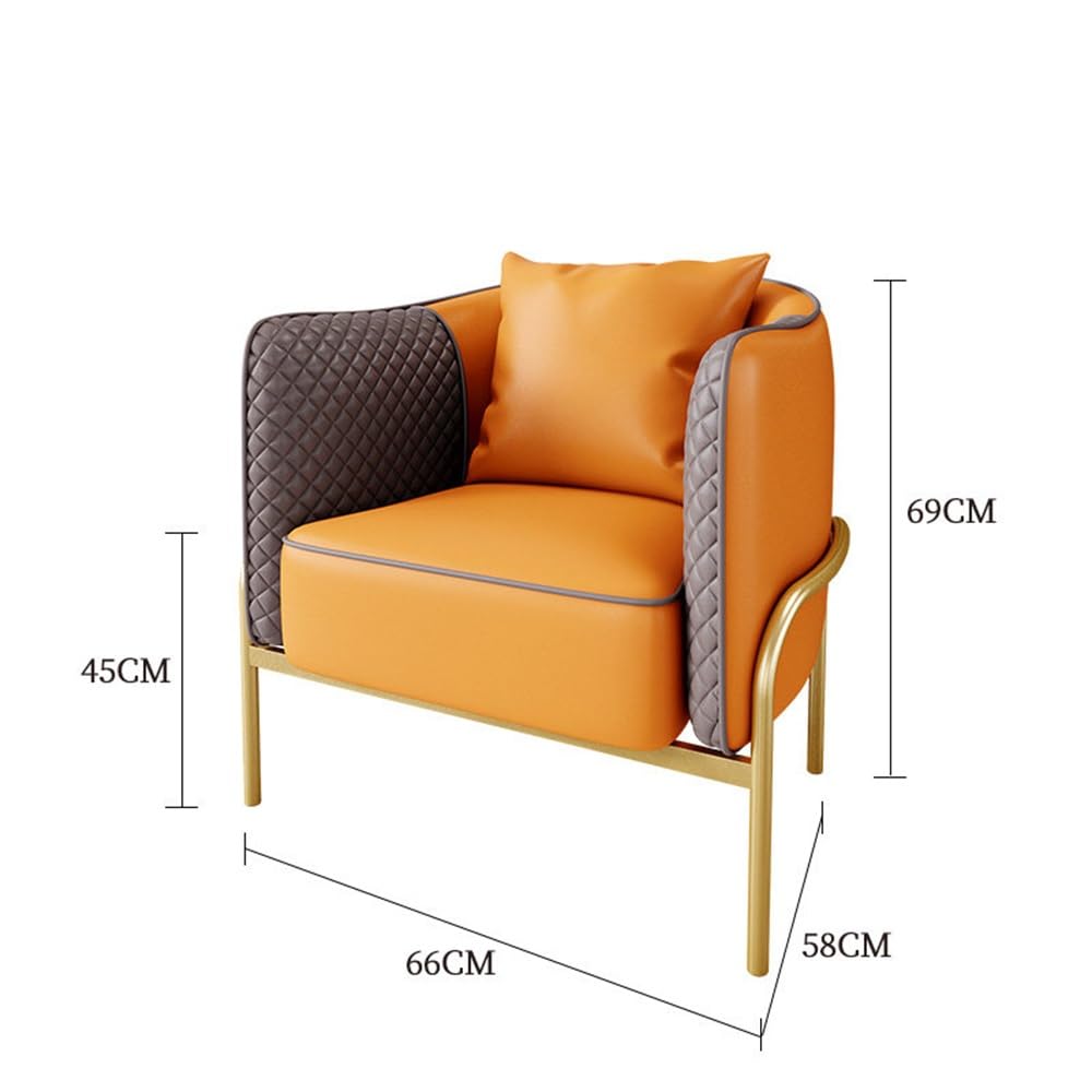 Kunstleder-Sofagarnitur, stilvoller Loveseat & Sessel mit Metallbeinen für Wohnzimmer