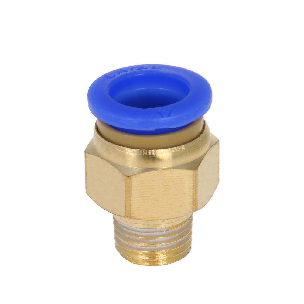 Bwintech 10 pezzi 8mm tubo OD x 3/8 femmina filettatura BSP gomito spingere per collegare raccordo pneumatico, PLF4-01 adattatore linea aria a sgancio rapido