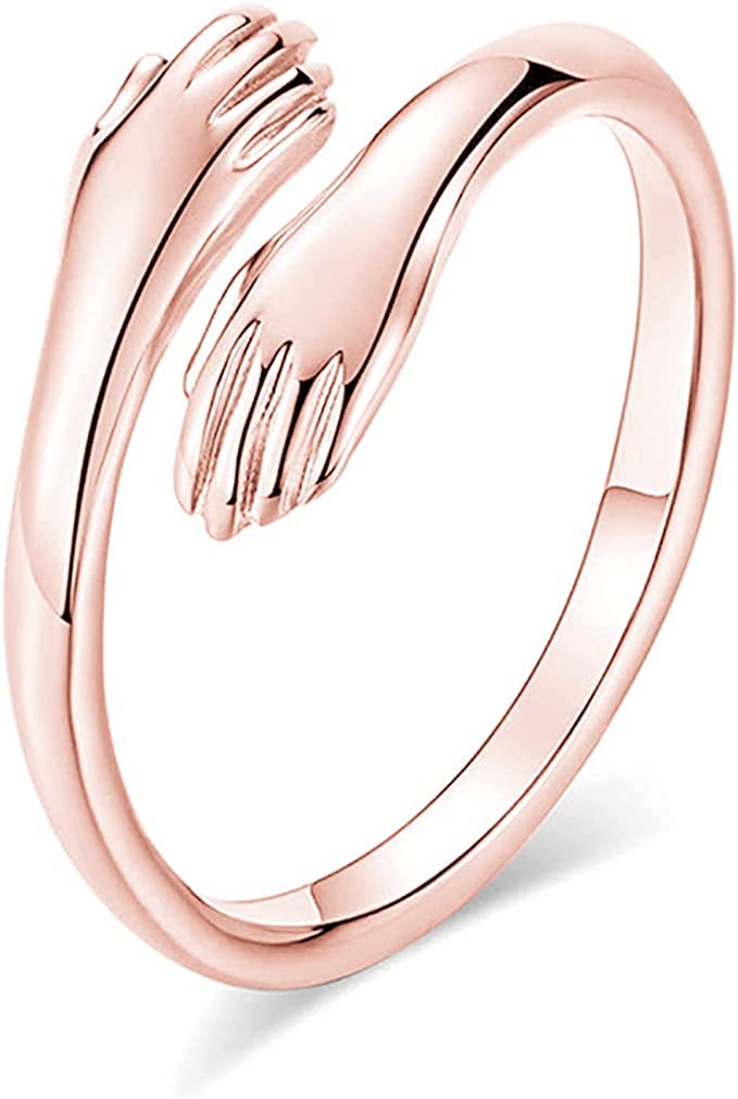 Glamlife Stylish Gold & Silver friendship and Loved Ones cuddle Hug Ring Stainless Steel Hug Ring - Adjustable Band Jewelry Gift for Women, Teen, Girls (Rose Gold) (B0C4LG439K) Amazon Price History, Amazon Price Tracker