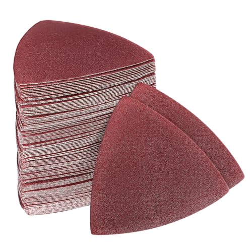 Balacoo Efficient Triangle Sanding Pads 100 Pcs Sand Paper for Oscillating Tool Long-Lasting and Strong Adhesion Detail Sander