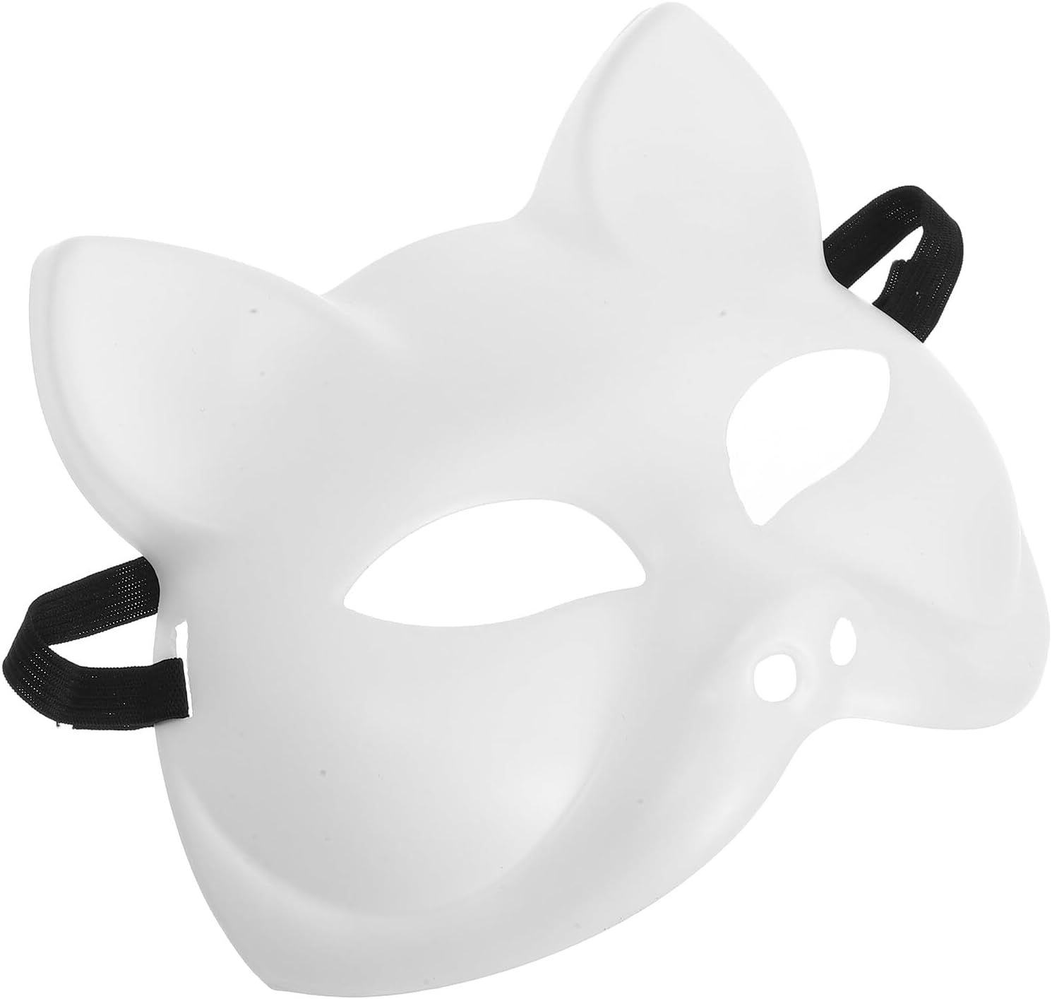 White DIY Cat Face Mask Blank Half-face Plastic for Women Halloween Cosplay Party Dress-up Accessory