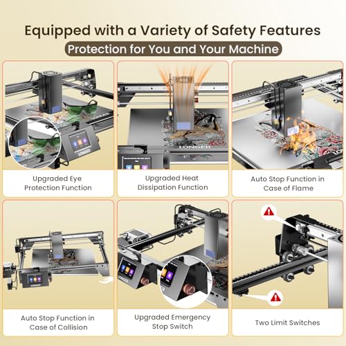 Image of Longer New Upgrade RAY5 Laser Engraver Cutter,Working Area 15.16 inchx15.16 inch | 40W Output,20mm Wood&30mm Acrylic Cutting,24,000mm /min Fast Engraving,0.08x0.1mm Laser Spot,DIY Tool for 300+ Materials