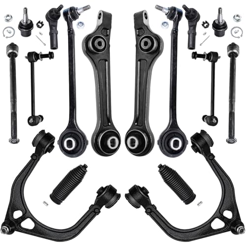 Image of Detroit Axle - RWD Front End 16pc Suspension Kit for 11-14 Chrysler 300 Dodge Charger Challenger, 6 Control Arms 4 Tie Rods 2 Sway Bars 2 Ball Joints 2 Boots 2011 2012 2013 2014 Replacement