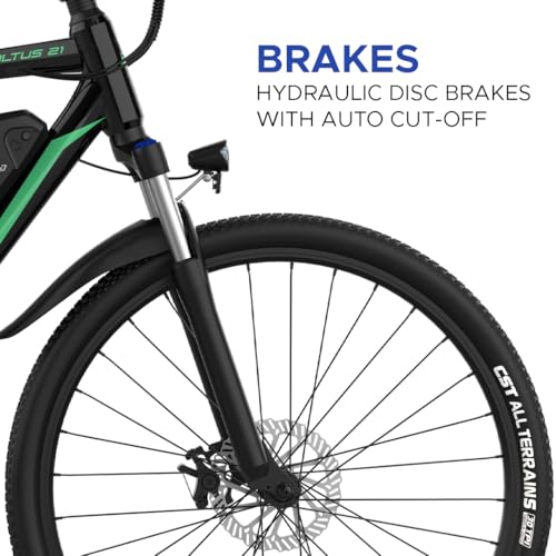 Image of EMotorad EMX+ | Electric Bike for Adults | 27.5 x 2.1 Inch Tyres | 36 V 250 W Motor | Removable 13Ah Battery | Dual Suspension | Hydraulic Brakes | C8 Colour Display (Black /Green)
