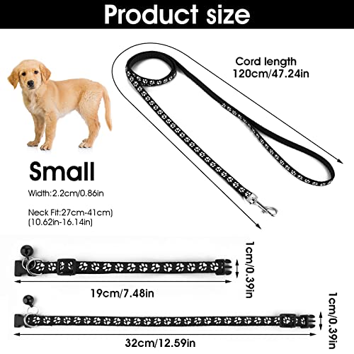 Molain Hundehalsband und Leine, 2er Set, verstellbares Haustier Hundehalsband mit Leine strapazierfähiges Trainingsleinenseil Schnellverschluss Schnallenhalsband für kleine Hunde Katzen Welpen